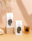 Photo of Mummy's Organics Organic Iron Boost Tea from the front - both loose and tea pyramids